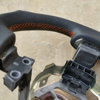 350Z - re-profiled + flat bottom, printed leather + orange centre band, orange stitching 2.jpg