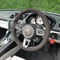 Boxter 718 (HEATED) - Black Alcanatara 9040, Light Grey (Silver) 412 stitching