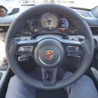 991.2 GT3 - Standard thickness, Black Smooth leather + Black centre stripe  + Black centre stripe, Black stitching