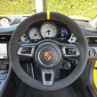 991 gen 2 - Original thickness, Dark grey Alcantara 9002 + Yellow centre stripe, Dark grey 1282 stitching
