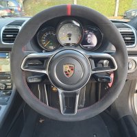 GT4 - Standard thickness, Dark grey Alcanatara 9002 + Red ALCANTARA centre stripe, Red stitching 1