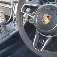 GT4 - Standard thickness, Dark grey Alcanatara 9002 + Red ALCANTARA centre stripe, Red stitching 1
