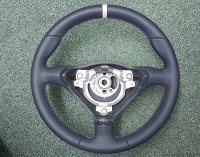 996-3-spoke-Blue-Slighlty-thicker-Metropole-blue-leather-Horizontal-upper-seams-Silver-centre-stripe-at-12-Silver-412-stitching