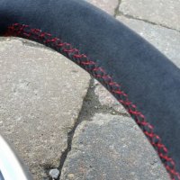 991 - Dark grey Alcantara 9002 + Red centre stripe, Red stithing 2