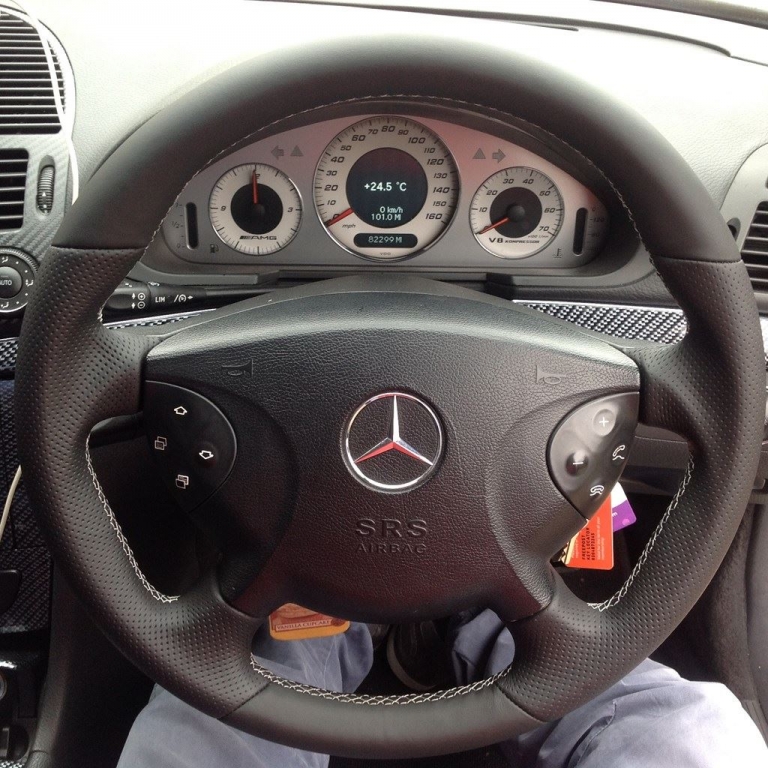 thumbnail image 2 of Custom Steering LTD Perforated Leather Steering Wheel Cover For Mercedes Vito W639 – Red Stitching 2 of 6