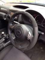 Impreza 2010 VRX-S - thicker, thumb grips added, perforated sides, black alcantara topbottom, blue 1318 stitching 2
