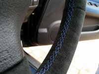 Impreza STI 05-07 - Slighlty thicker black alcantara 9040, Blue 1078 stitching 2