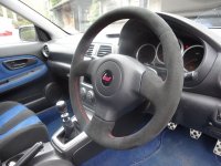 Impreza STI 05-07 - thicker black alcantara 9040, Red stitching 2