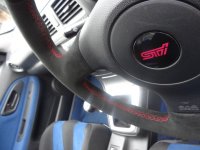 Impreza STI 05-07 - thicker black alcantara 9040, Red stitching 3