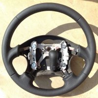 Impreza mk1 McRee 4-spoke - Perforated leather, black stitching 1