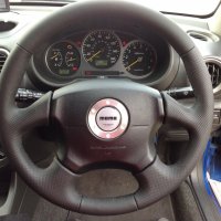 Impreza mk2 2003 4-spoke - Slighlty thicker, perforated sides, nappa top-bottom, black stitching 1