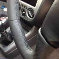 Impreza mk2 2003 4-spoke - slighlty thicker, perforated sides, nappa top-bottom, black stitching 2