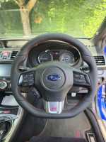 Subaru-WRX-STI-2014-Flat-Bottom-Perforated-Leather-on-sides-Smooth-Leather-topbottom-Red-Stitching-1