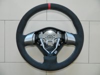 Subaru - dark grey Alcantara 9002 + red Centre Band, white stitching 1