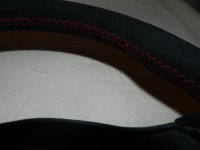 Golf IV- Thicker, Thumb grips built up, Black Alcantara 9040 Red stitching - R32 style 2