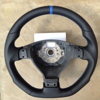 Golf V- Modified + flat bototm, Perforated on sides, Nappa Top-Bottom + Blue cantre band, blue 1318 stitching