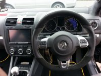 Golf mk6 GTI - Perforated sides, alcantara 9040 topbototm, Yellow stitching 2 - Copy