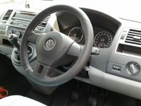 T5 face lift (plastic) - Perforated leather on sides,nappa top-bottom, Ice blue stitching 1