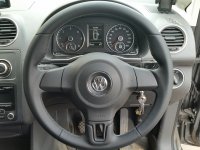 VW Caddy, Polo, Golf VI- slightly thicker, Thumb grips built up, Smooth leather, Mid grey 415 stitching 1