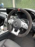 W205-C63-2019-with-Paddles-Black-Alcantara-9040-RED-centre-stripe-GREY-415-stitching-2