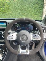 W205-C63-with-Paddles-Black-Alcantara-9040-Black-centre-stripe-GREY-415-stitching-1