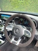 W205-C63-with-Paddles-Black-Alcantara-9040-Black-centre-stripe-GREY-415-stitching-2