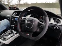 A4-3-spoke-S-linewith-Paddles-Thicker-Re-profiled-with-Flatten-bottom-Perforated-leather-on-sides-Black-Alcantara-top-bottom-Red-stitching-2