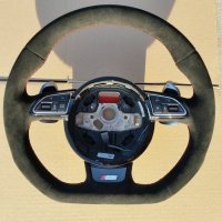 New Audi S3 - slighlty thicker, black alcantara 9040, Red stitching 1