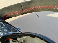 New Audi S3 - slighlty thicker, black alcantara 9040, Red stitching 2