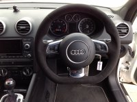 RS3- Black alcantara 9040, silver stitching 1
