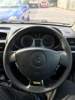 Clio sport 172,182 after - Thumbs re-built, Perforated leather on sides, Smooth top-bototm, Dark gray 416 stitching
