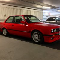 E30 M-tech2 - grainy leather, Red stitching + centre cover 2