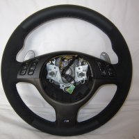 3 series E46 M-tech SMG steering wheel - Thicker, charcoal Alcantara 9002 sides, Plain TopBottom, M-Stitching 2
