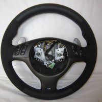 3 series E46 M-tech SMG steering wheel - Thicker, charcoal Alcantara 9002 sides, Plain TopBottom, M-Stitching 2