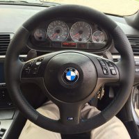 E46 M3 smg- Padded, Perforated sides, black alcantara 9040 TopBottom, M-Stitching 2