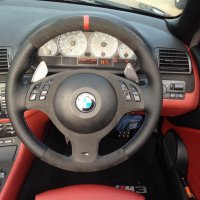 E46 M3 smg - Padded, Perforated sides, dark grey alcantara 9002 TopBottom, M-Stitching 1