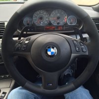 BMW E46 M-tech - Padded, black Alcantara 9040 sides, smooth TopBottom, M-Stitching 1