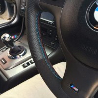 E46 M-tech - padded, perforated sides, black alcantara topBottom, M stitching 2
