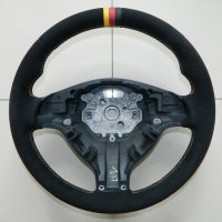 E46 M3 E39 M5-steering wheel - Thicker, black Alcantara 9040 with German Flag colours 1