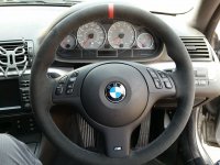 E46 M3 manual - Padded, Dark grey alcantara 9002 + Red centre strip, M stitching 1