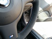 E46 M3 manual - padded, Dark grey alcantara 9002 + Red centre strip, M stitching 2