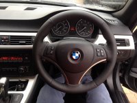 e87 e90 SE Sport wheel - padded, perf sides, nappa top-bottom, black stitching - M-sport syle