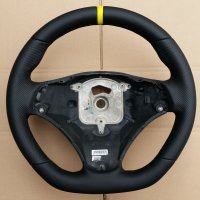 E81,E87,E82,E88 - Modified with flat bottom, Perforated leather on sides, Nappa top-bottom+ Yellow centre at 12 oclock, Black stitching 1
