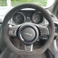 Jaguar-F-type-round-Full-modification-with-Flat-bottom-Black-Alcantara-9040-Silver-stitching