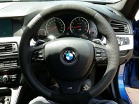 F10 M5 (Pre-facelift) - Padded, Perforated on sides, Black Alcantara top-bottom, M stitching 1