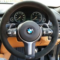 F15 X5 50M - Padded, Black alcantara 9040, M-stitching -BMW P style 1
