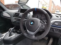 F20-M-sport-Early-M135M-Black-alcantara-onsidesSmooth-leather-top-bottom-Blue-centre-stripe-Black-stitching-3