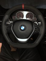F30-SE-sport-with-Paddles-Thicker-Thumb-grips-added-Flat-bottom-Perofrated-leather-on-siders-Black-Alcantara-top-bottom-Red-centre-stripe-M-tri-stitching