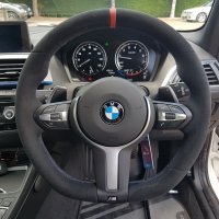 F20-F30-M-sport-LCI-Modification-with-Flat-bottom-Black-Alcnatara-9040-Red-centre-stripe-M-stitching-1