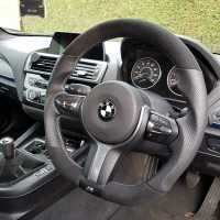 F22-M235i-Manual-Modification-with-Flat-bottom-extra-PROFILES-Perforated-leather-on-sides-Black-Alcnatara-9040-top-bottom-Silver-412-stitching-1
